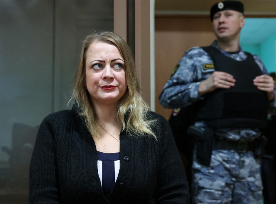 .S. citizen Sarah Krivanek, who spent almost eleven months in detention in Russia on charges of causing light injuries to her civil partner, looks on before a court hearing to consider her deportation, in Ryazan, Russia November 10, 2022. REUTERS/Yulia Morozova